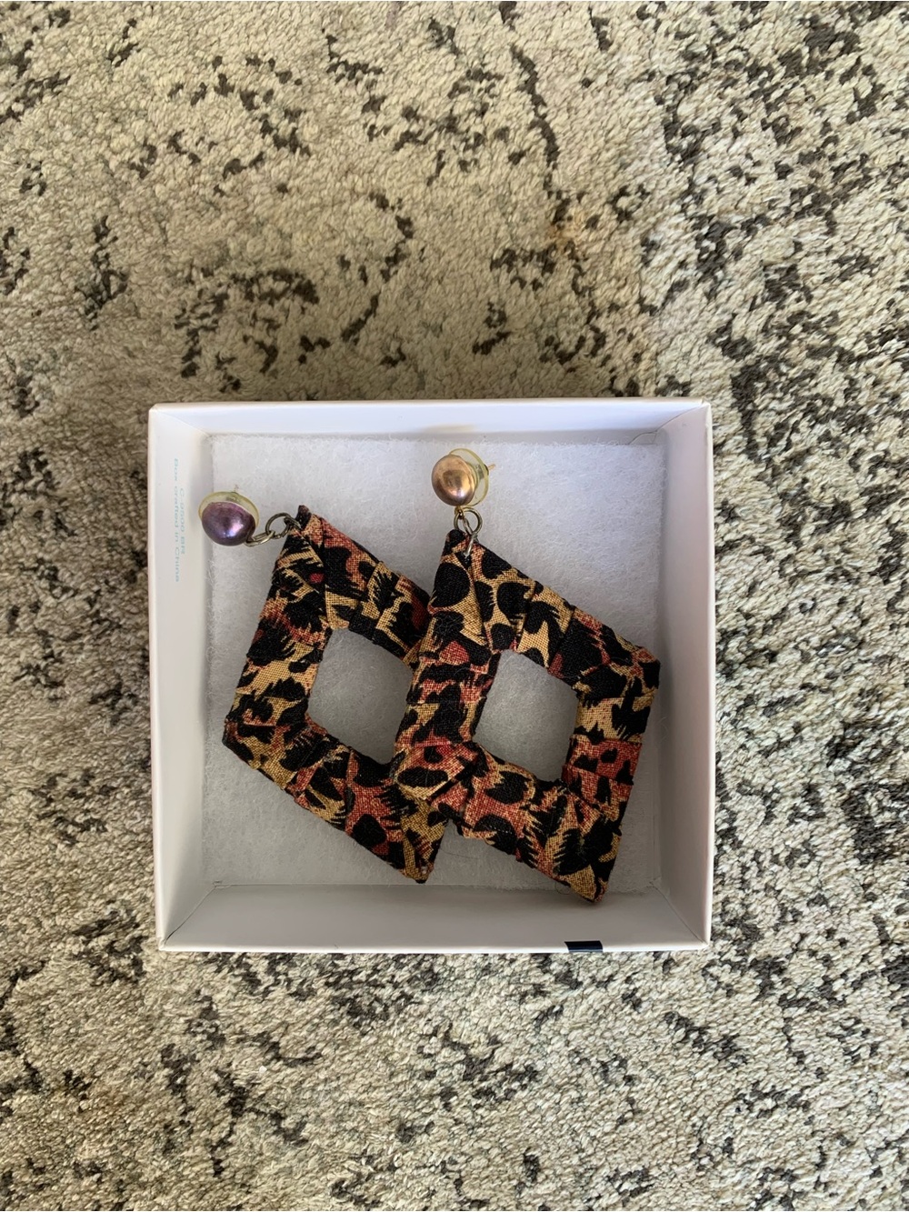 Statement Leopard Print Drop Earrings - Black and Brown